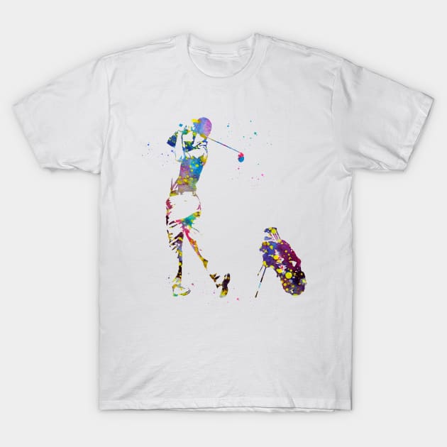 Man golfer T-Shirt by erzebeth